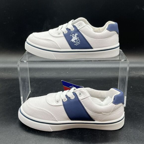 Beverly Hills Polo Club boys canvas sneaker size 12 white blue BH89181 - Picture 2 of 9